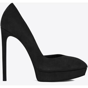Saint Laurent Black Suede Janis 105 D'Orsay Pumps sz. 39 EU